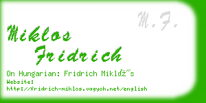 miklos fridrich business card